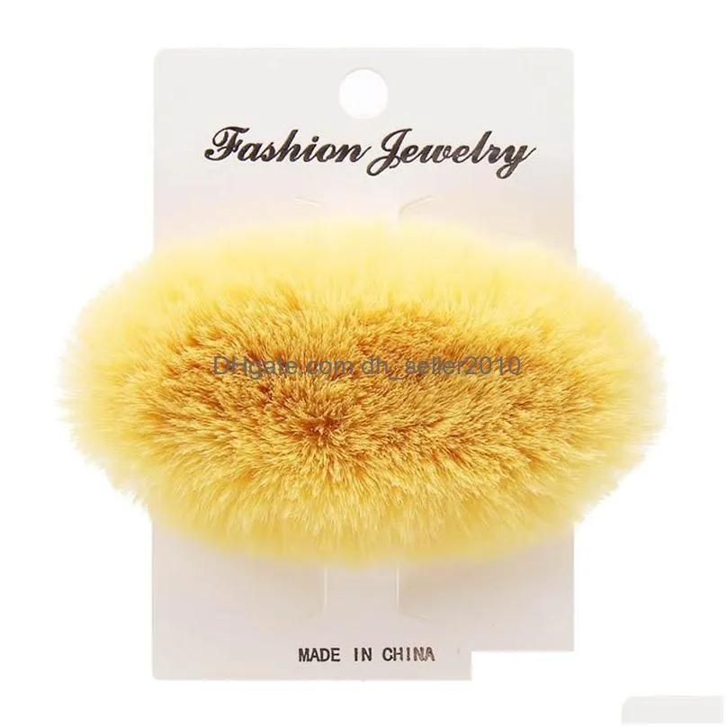 new autumn winter fur women hair clips fashion leopard girls barrettes hair accessories for women bb clips fashion accessories