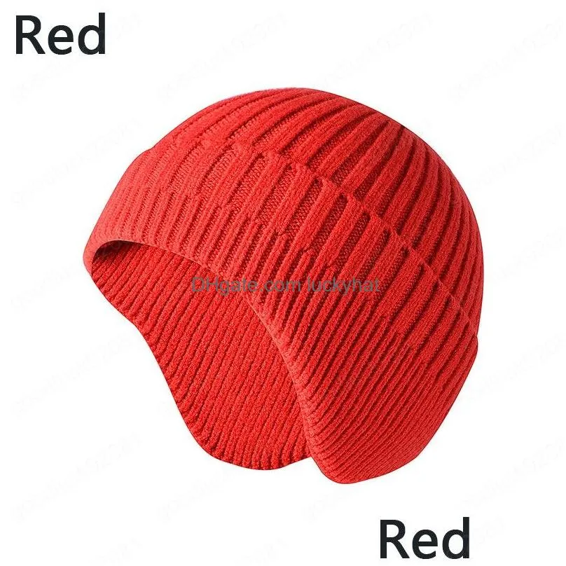 simple winter earmuff cap mens outdoor knitted hat womens korean warm beanies skull hat windproof earflaps bonnet hats