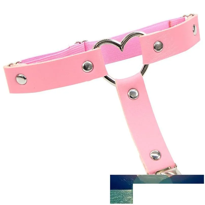 women punk heart sexy pu leather garter belt harajuku elasticity body harness tight suspender strap leg harness bondage belts factory price expert design