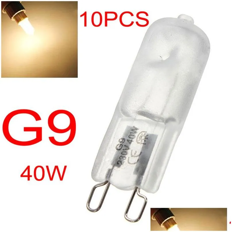 10pcs g9 halogen light bulbs 230240v 25w 40w frosted transparent capsule case led lamps lighting warm white for home kitchen