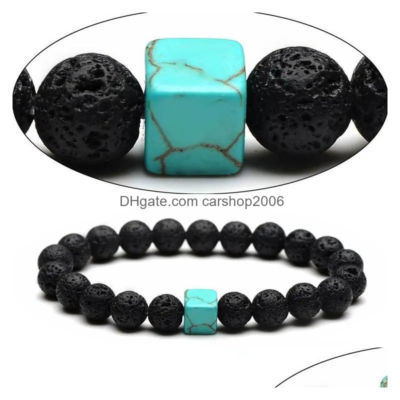 lava rock beads bracelets 8 mm volcanic lava yoga bracelets arrival turquoise couple lava rock bracelets