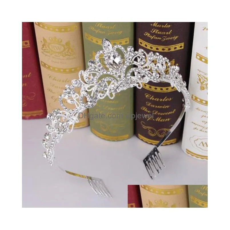 crystal tiara crown headband princess elegant tiara with combs for women young ladies bridal wedding prom birthday party