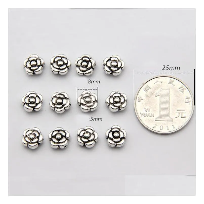 epacket dhs diy antique camelliashaped spacer accessories gsdwz069 tibetan silver spacers