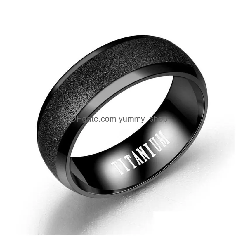 simple blank dull polish stainless steel ring gold black titanium band rings for men women fashion jewelry drop 
