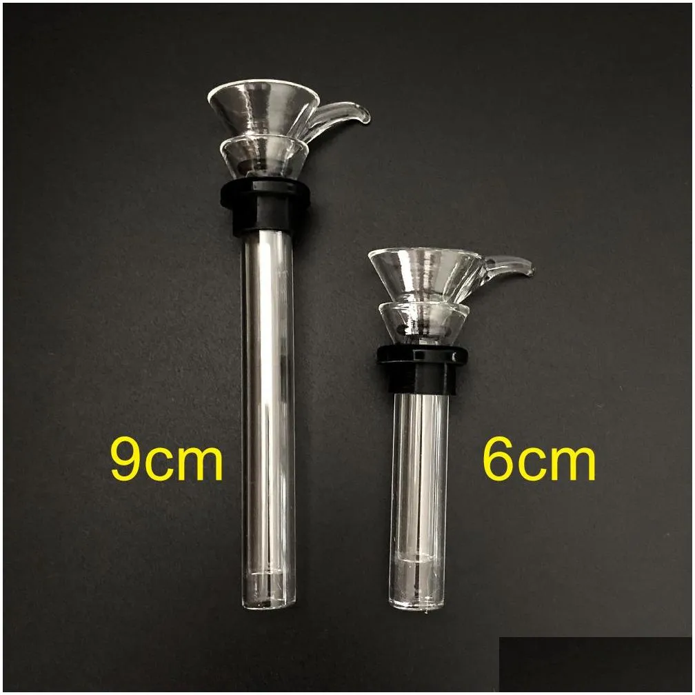 glass slides set male/female stem slide funnel tube rubber grommet downstem for water pipe glass bong shipping