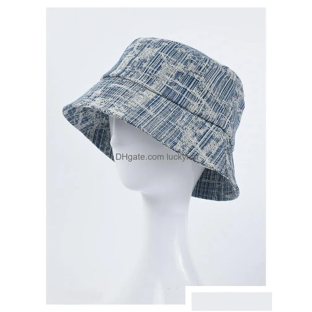 spring summer new small  bucket hat female literary vintage flat top fisherman cap women outdoor sun hat