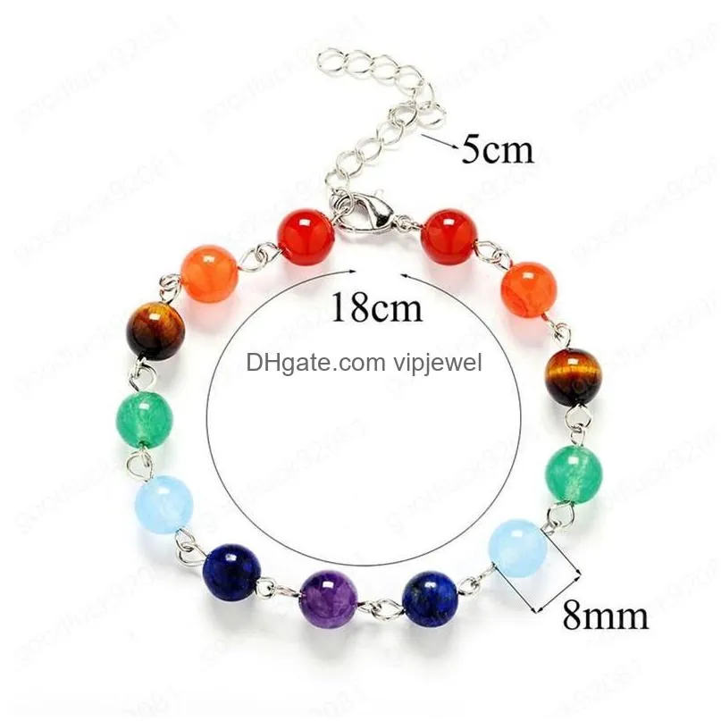 natural stone 7 chakra yoga bracelet luxury designer jewelry bracelets designer bracelet charm bracelet fashion jewelry gift