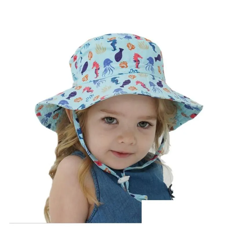 baby bucket cap kids sun fisher hats round top wide brim fisherman hat boys girls summer beach caps casual children gift fashion accessories