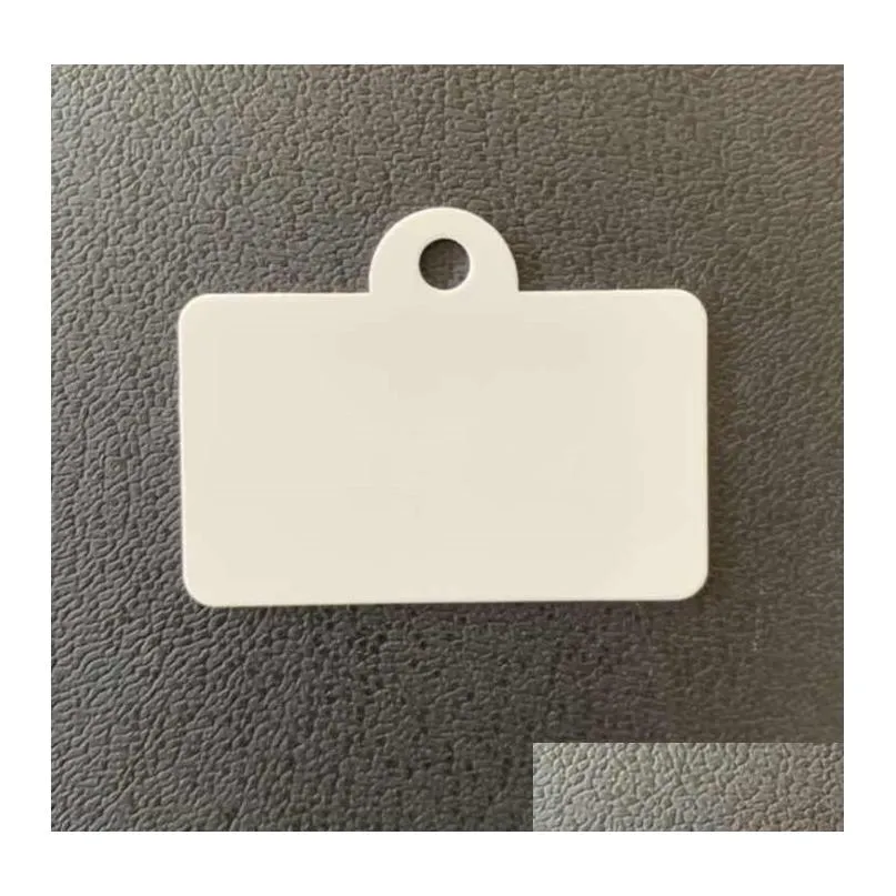 100pcs tags sublimation diy blank white aluminium double sided square pet dog tag id card mix style