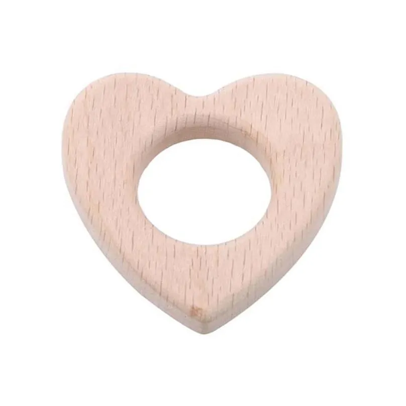  born gift baby wood teether wooden soother heart shape teething toy organic baby toy baby pacify teether