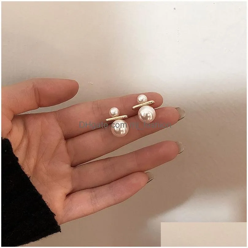 exquisite simulated pearl stud earrings women elegant simple white pearl earrings all match pendientes 2020 fashion jewelry gift