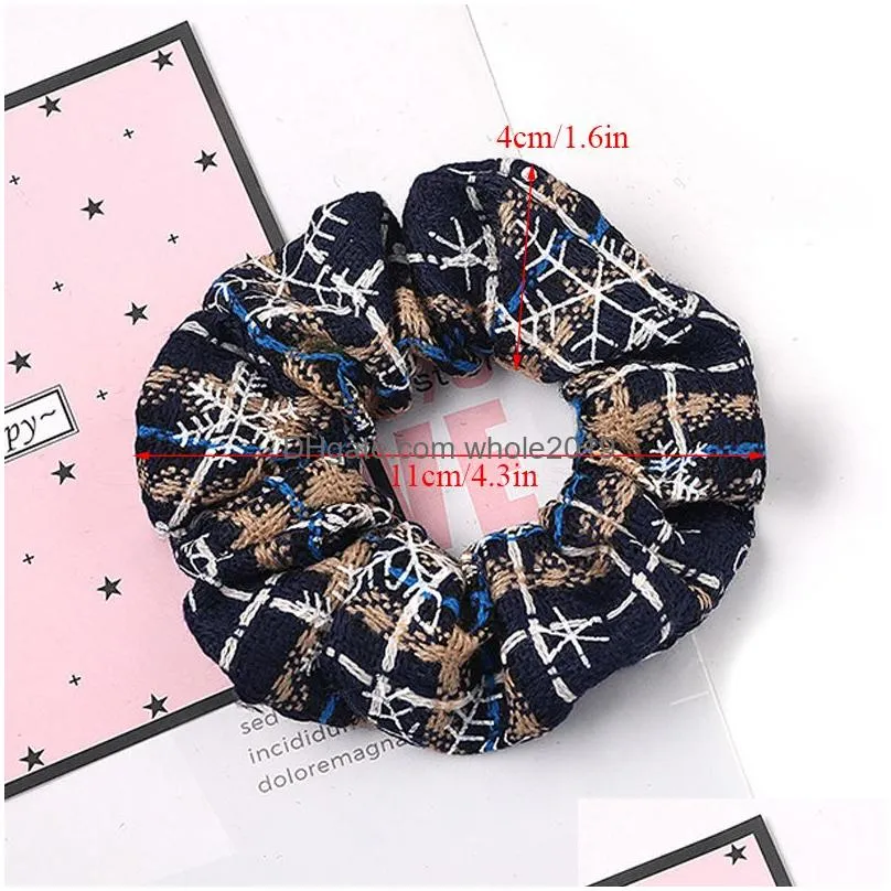 christmas new large intestine scrunchies elastic hair bands women girls hair ties ponytail holders festival hair accessories