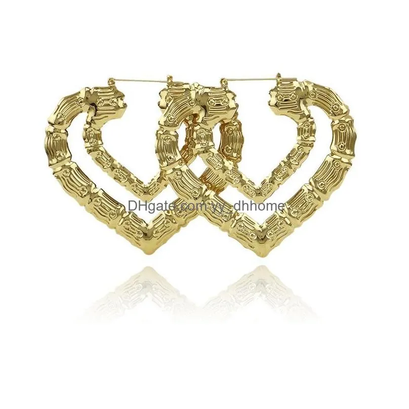 luxury jewelry multiple shapes hiphop dance nightclub ethnic large earrings designer vintage gold bamboo hoop earrings for women 9