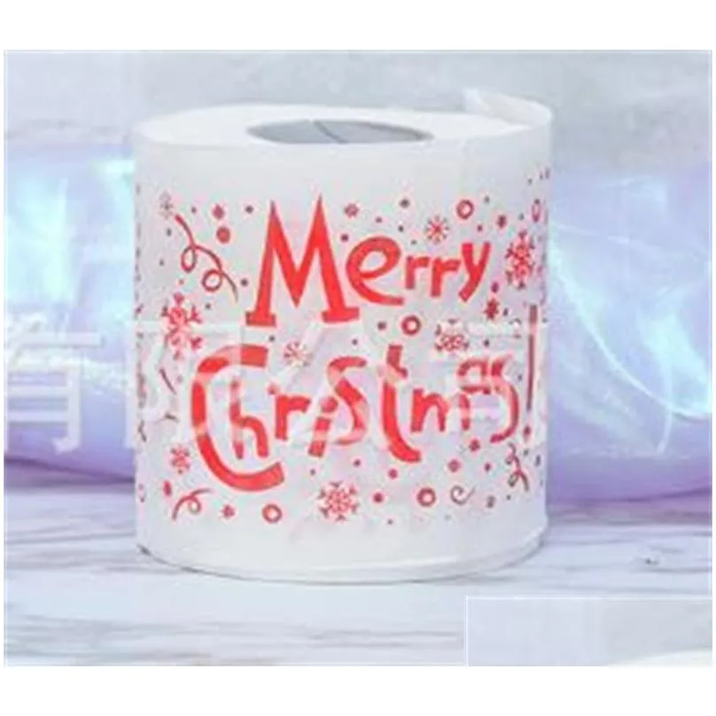 merry christmas toilet paper creative printing pattern series roll of papers fashion funny novelty gift eco friendly portable 3ms jj