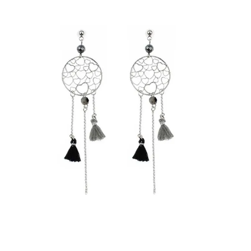 heartshaped tonghua sliced tassels dangle chandelier earrings gsfe022 fashion gift national style women diy jewelry earring