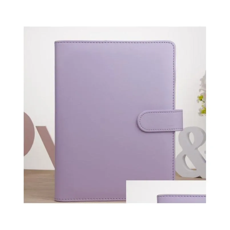 5pcs a6 empty notebook binder loose leaf notepad without paper pu faux leather cover file folder 19x13cm