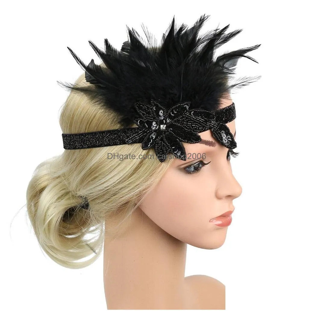 fascinators with feather for women headbands ladies elegant hat fashion strap flower feather party hat hair headband accessory