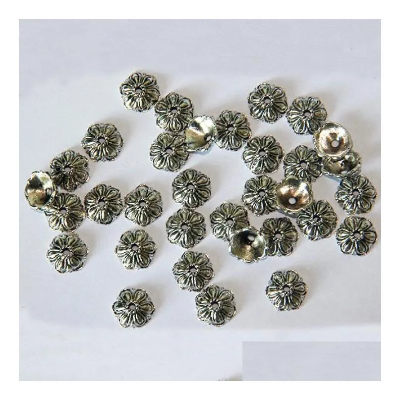 epacket dhs tibetan metal spacers hexagonal spacing petal beads gsdwz074 silver spacer