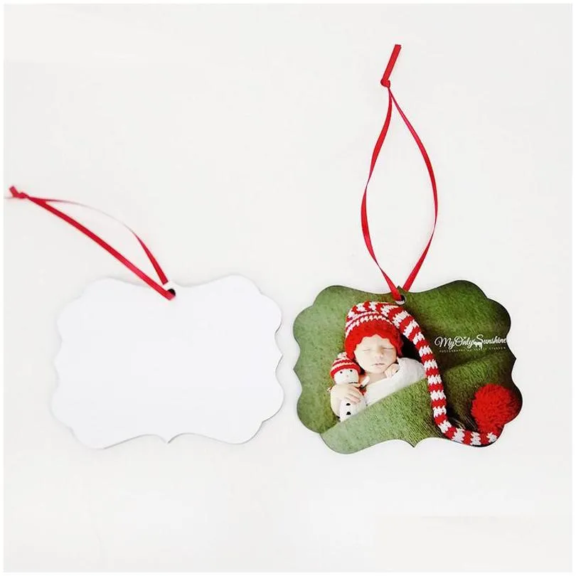 150pcs sublimation mdf christmas ornaments decorations double irregular shape decorations transfer printing