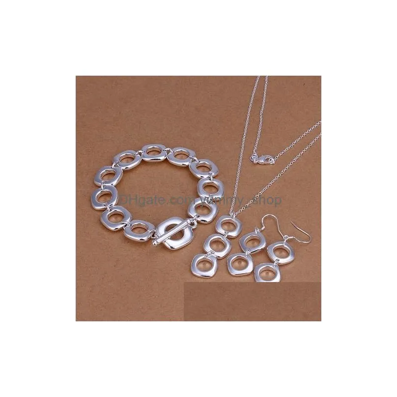 grapes shape 34g 18x8 inches sterling silver plate jewelry set fit men gs78 925 silver necklace pandent bracelet earring wholesale