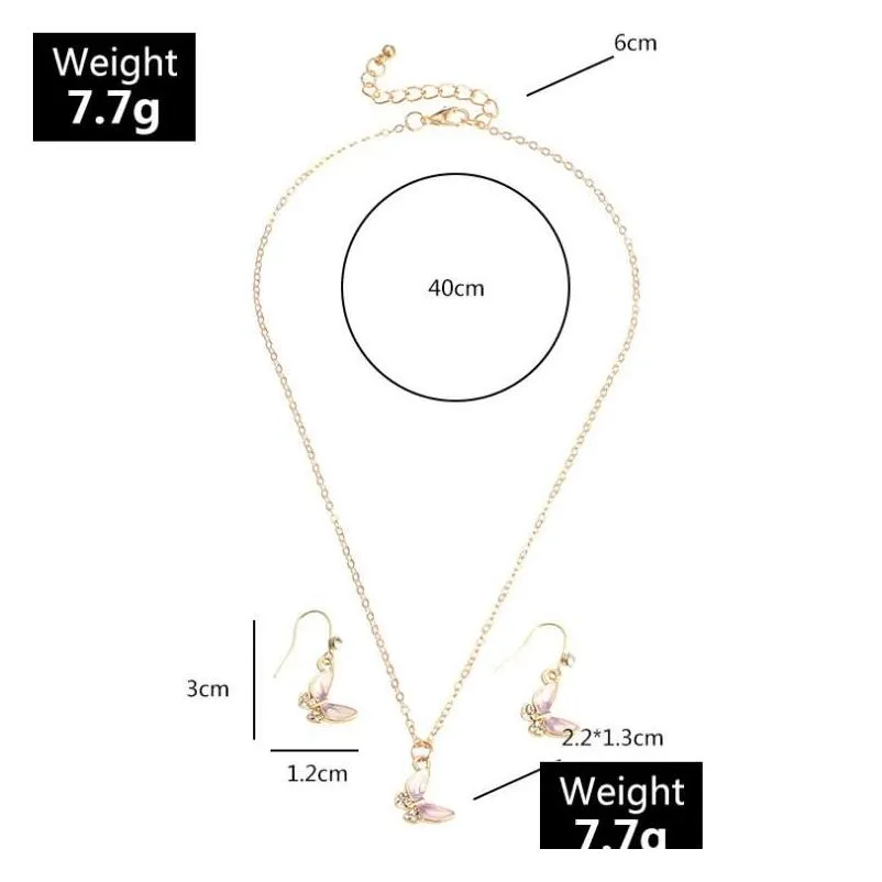  butterfly necklaces earring jewelry sets gsfs024 fashion women gift earrings necklace set