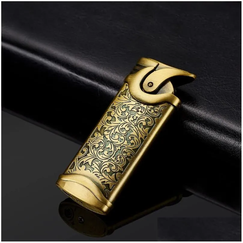  metal turbo  lighter windproof lighters refillable butane gas cigar cigarette lighter red flame men gift torch