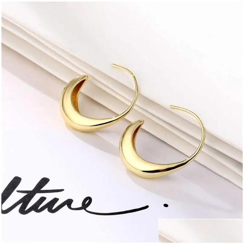 womens crescent moon cshaped 18k ear cuff earrings gsfe053 fashion style gift fit women diy jewelry earring