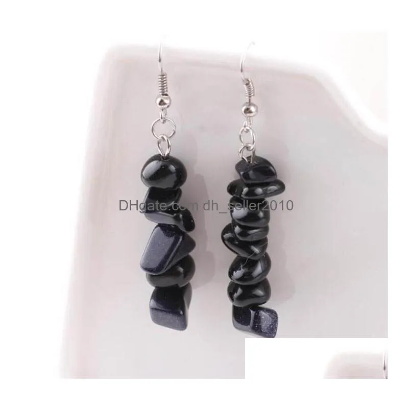 natural healing crystal sodalite chip gemstone dangle earrings natural mixed gemstone chakra women fashion jewelry lover gift