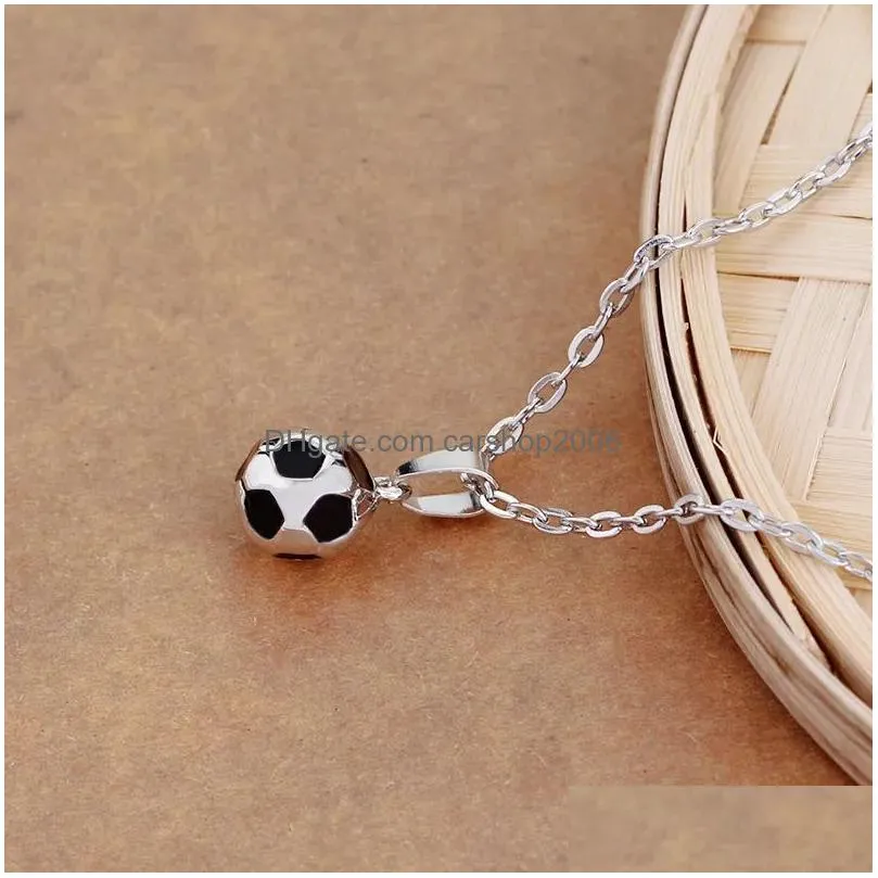 fashion football pendant gold necklace woman mens necklace south american silver plated short alloy man necklaces pendants jewelry friend