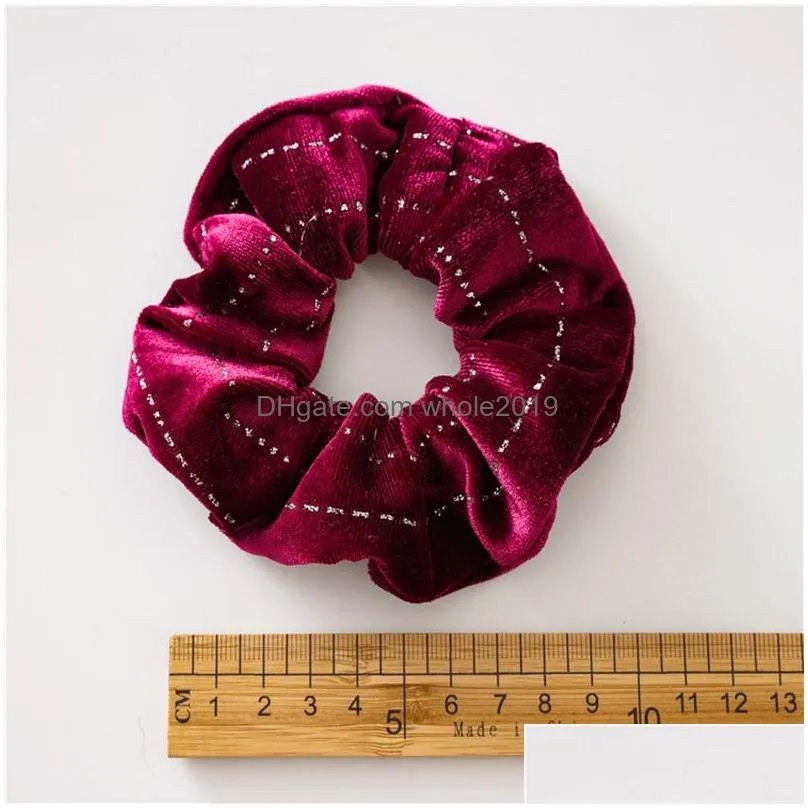 2020 new colorful velvet scrunchies solid hair ring ties for girls ponytail holders rubber band gold hairband hair accessories