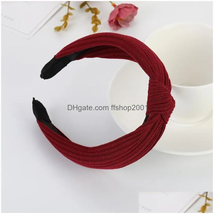 wide headbands knot turban headband hair band elastic plain fashion hair accessories for women and girls children