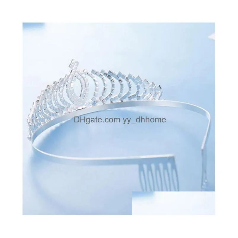 crystal rhinestone pearl headband wedding bridal silver hairwear party girls tiara flower hair bands hair accessories