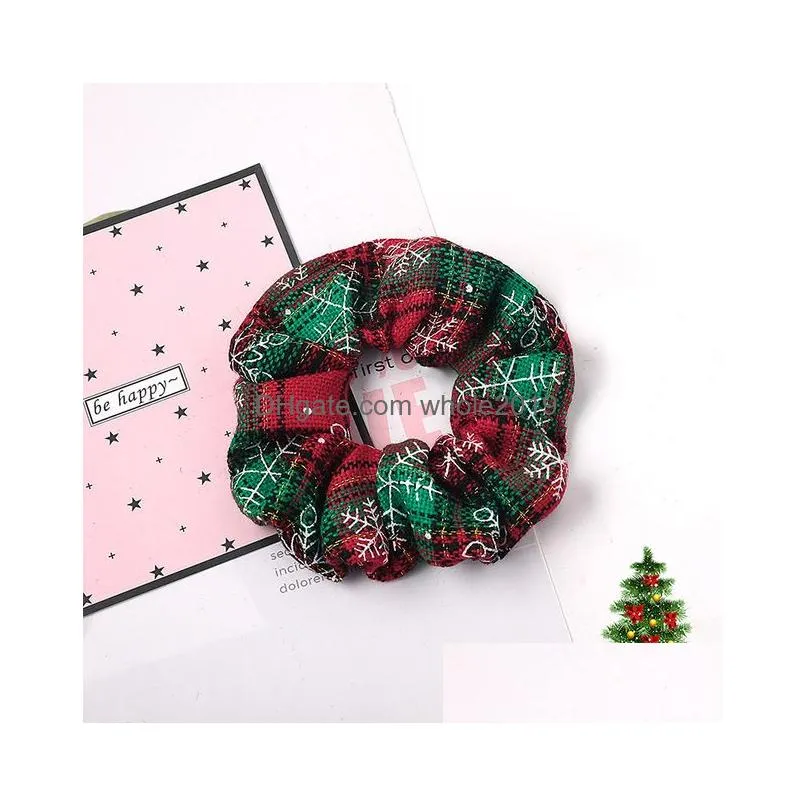 christmas new large intestine scrunchies elastic hair bands women girls hair ties ponytail holders festival hair accessories