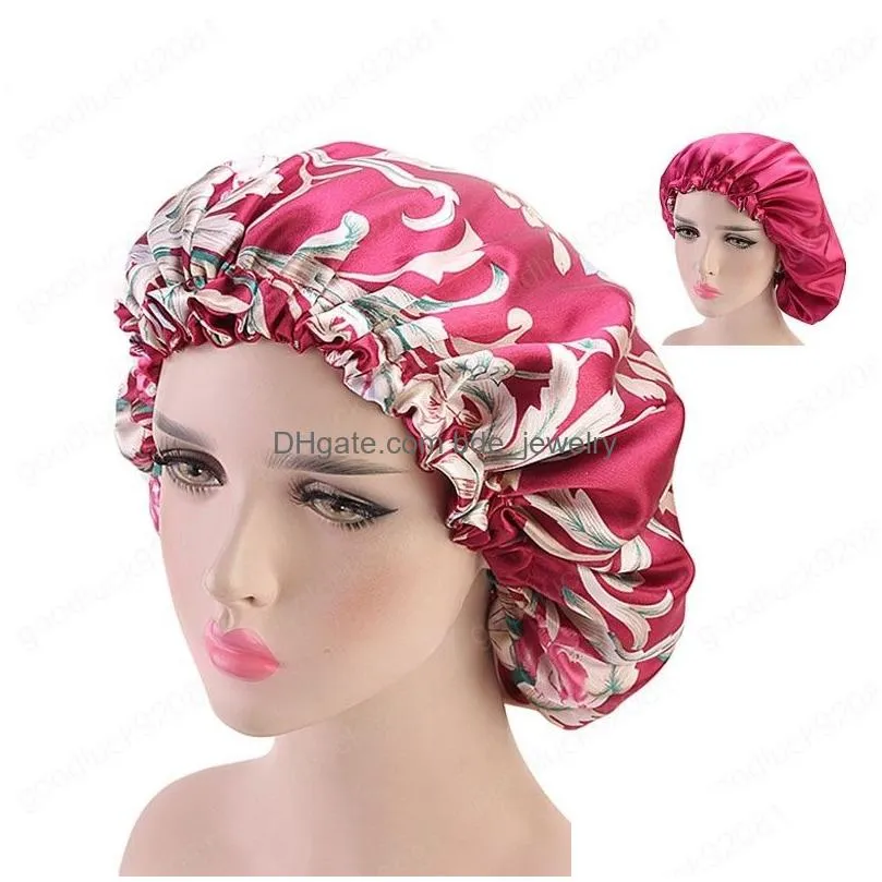 extra large satin lined bonnets african pattern print fabric ankara bonnets women sleep cap 2019 winter fashion head wrap