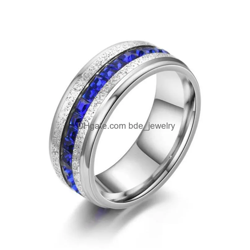 couple rings blue dazzling single row diamond ring luxury designer jewelry mens rings men rings bijoux de createurs de luxe femmes