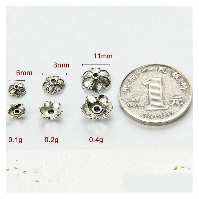 epacket dhs sixpetal flower spacer bead support wholesale gsdwz053 tibetan silver spacers