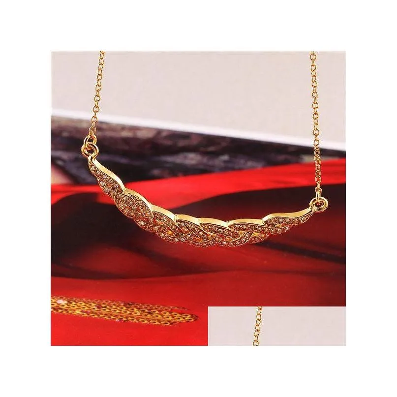  gift ship type 18k gold plate jewelry necklace fit women ggn759 yellow gold plated white gemstone pendant necklaces with chains