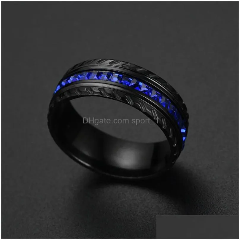 blue diamond ring black tire rings designer jewelry women rings wedding engagement rings fashion jewelry gift