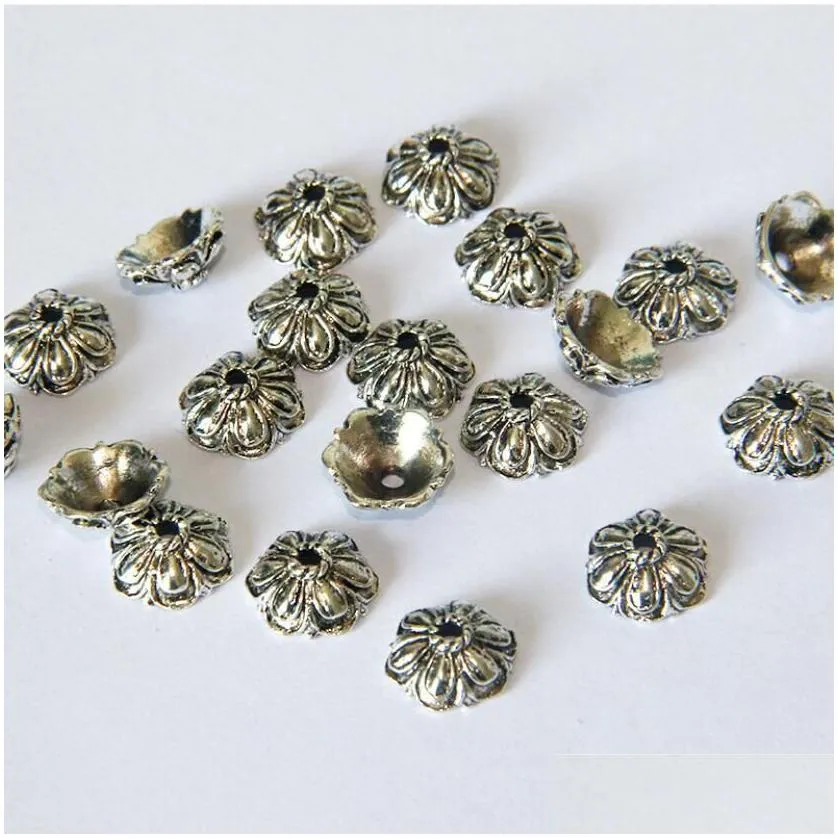 epacket dhs tibetan metal spacers hexagonal spacing petal beads gsdwz074 silver spacer