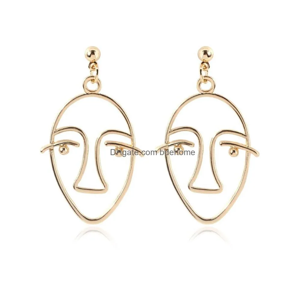 newest designer face earrings statement drop earrings for women girls 2020 new fashion jewelry ins style