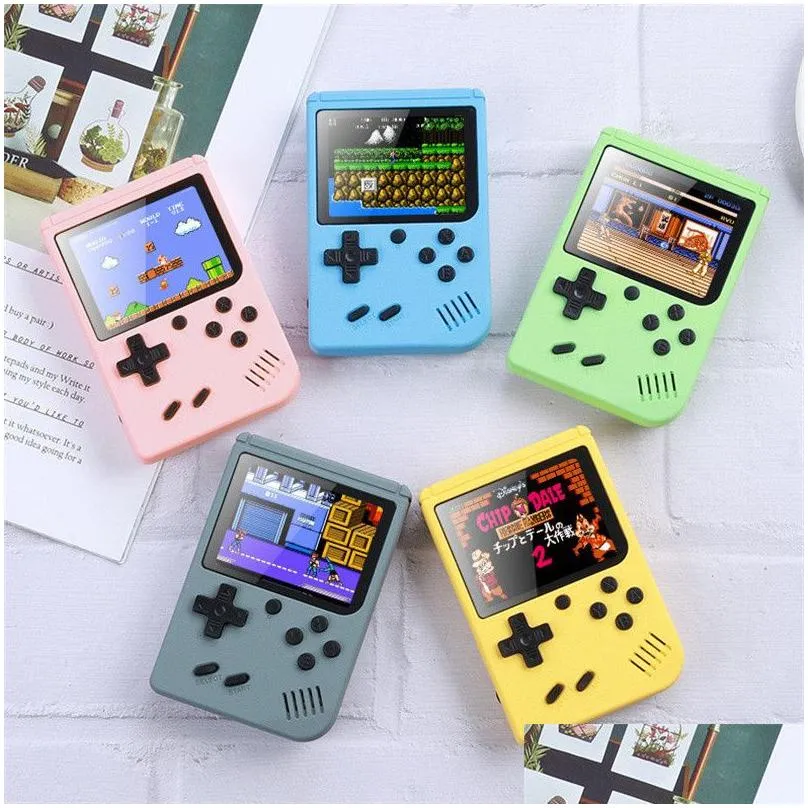  est portable macaron video game players can store 800 kinds of games retro gaming console 3.0 inch colorful lcd screen with logo