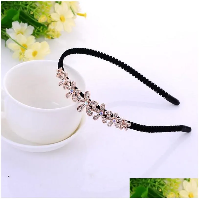 high quality bow diamonds nonslip hair hoop ladies head hoop jewelry tg018 mix order 30 pieces a lot