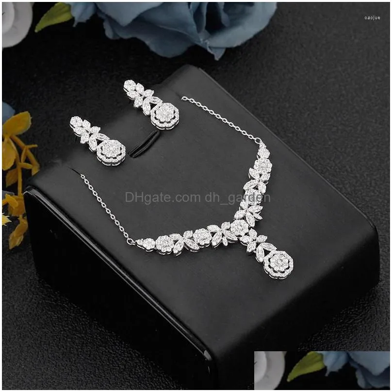 necklace earrings set bride talk women fashion jewelry 4 pcs ring bracelet shiny cubic zirconia super quality lady accessories