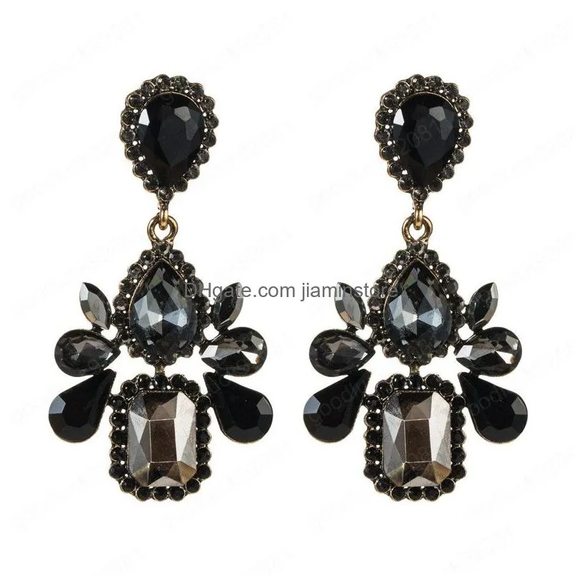 exaggerated multilayer water drop acrylic full diamond earrings womens fashion dangle earring