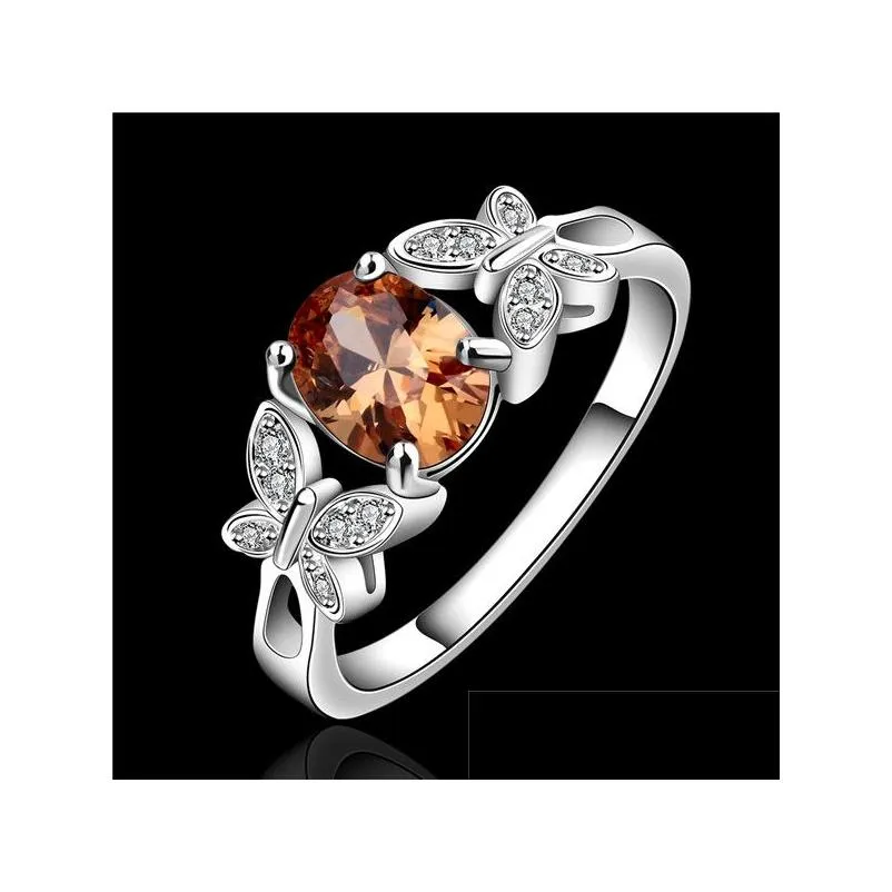 925 silver insets of butterflies rings gssr648 factory direct sale sterling silver plated finger ring