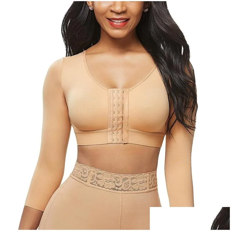 womens shapers top with middle sleeve breasted split body shapewear for women  fajas colombianas sweat suit bra shapewearwomens
