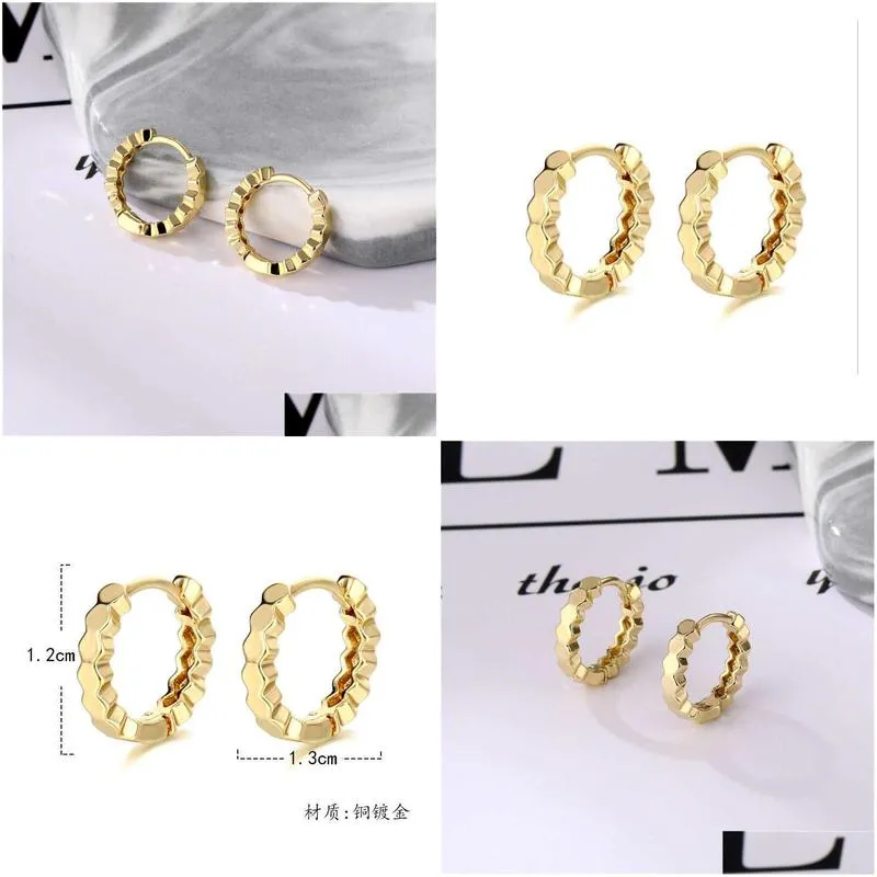 small round ring 18k gold plated ear cuff earrings gsfe074 fashion style gift fit women diy jewelry earring