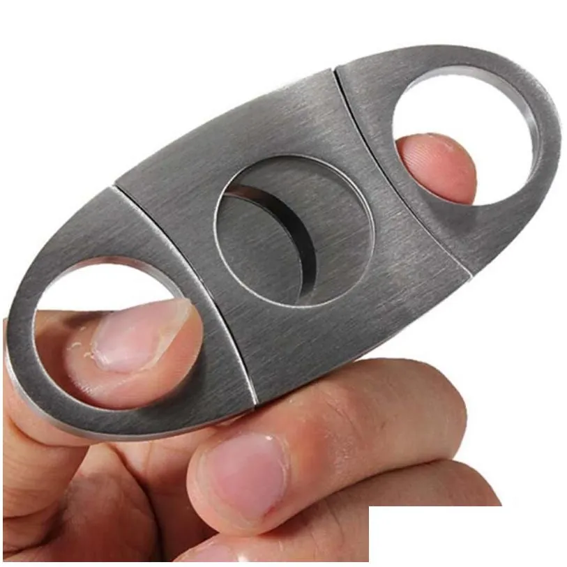 stainless steel small cigar tobacco cutter knife double blades cigar cutter scissors cut tobacco cigar devices lx5302