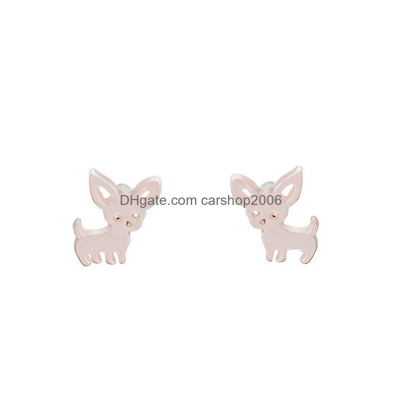  dog animal stud earrings cute pet dog studs for women gift fashion jewelry 