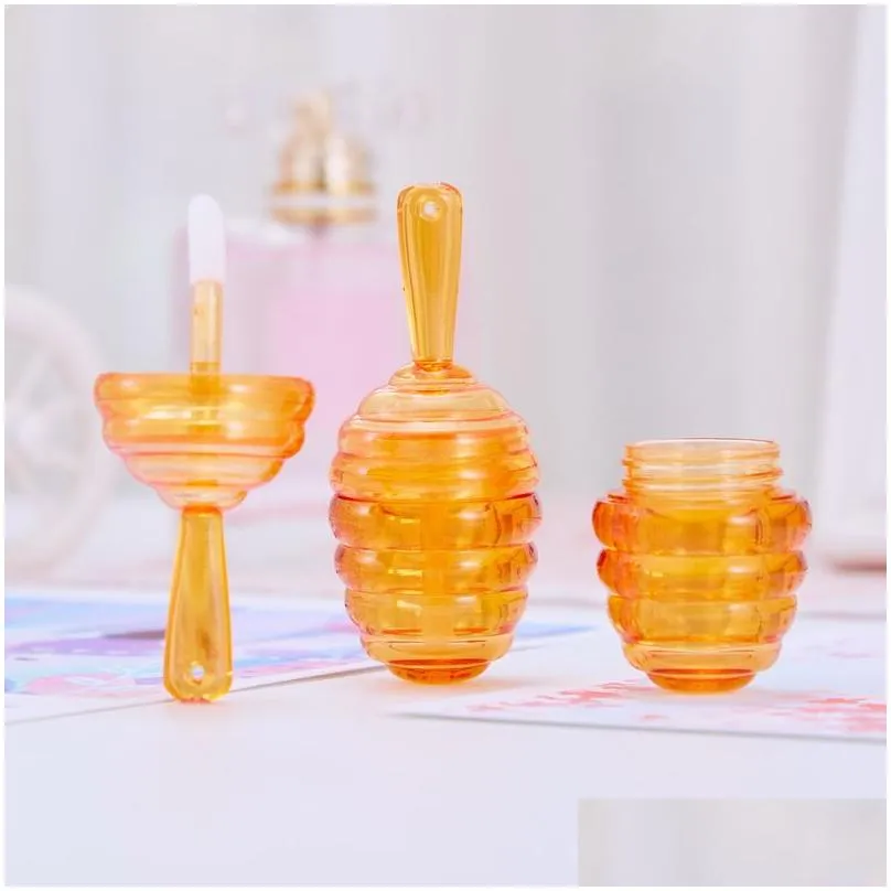 honeycomb lip gloss tube 9ml empty bottle transparent amber plastic diy container mini cosmetic tool 2855 t2